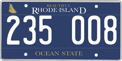 RI license plate 235008