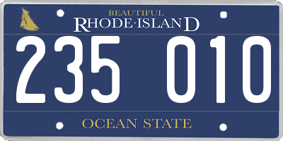 RI license plate 235010