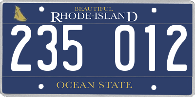 RI license plate 235012