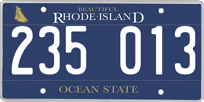 RI license plate 235013