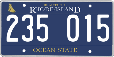 RI license plate 235015