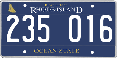 RI license plate 235016
