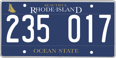 RI license plate 235017