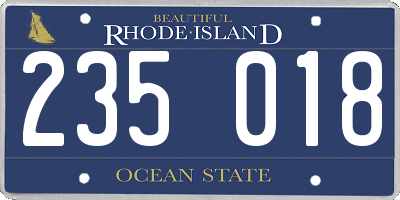 RI license plate 235018