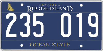 RI license plate 235019