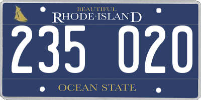 RI license plate 235020