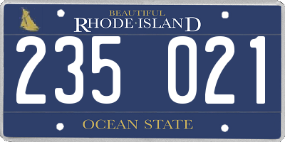 RI license plate 235021