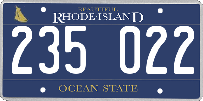 RI license plate 235022