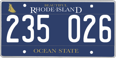 RI license plate 235026