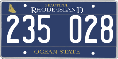 RI license plate 235028