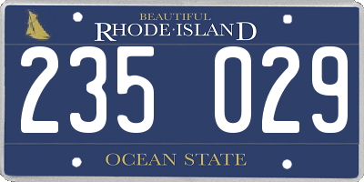 RI license plate 235029