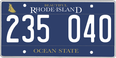 RI license plate 235040