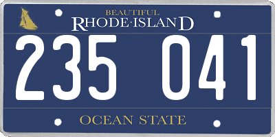 RI license plate 235041