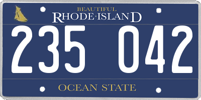 RI license plate 235042