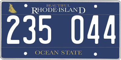 RI license plate 235044