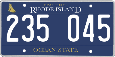 RI license plate 235045
