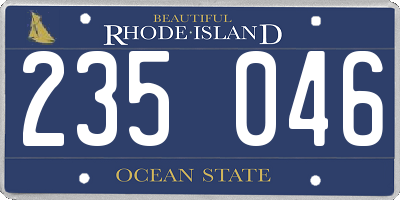 RI license plate 235046