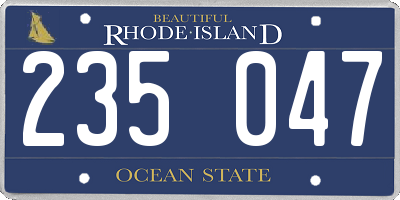RI license plate 235047