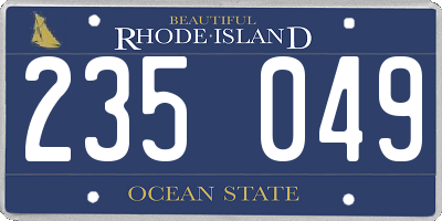 RI license plate 235049