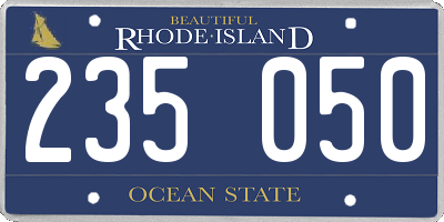 RI license plate 235050