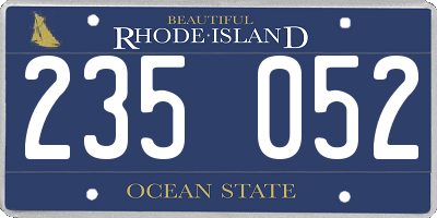RI license plate 235052