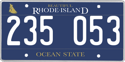 RI license plate 235053