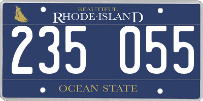 RI license plate 235055
