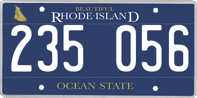 RI license plate 235056