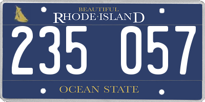 RI license plate 235057