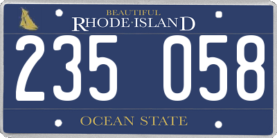 RI license plate 235058