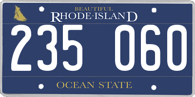 RI license plate 235060