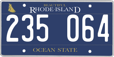 RI license plate 235064