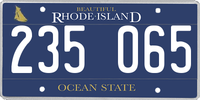 RI license plate 235065