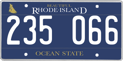 RI license plate 235066
