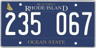 RI license plate 235067
