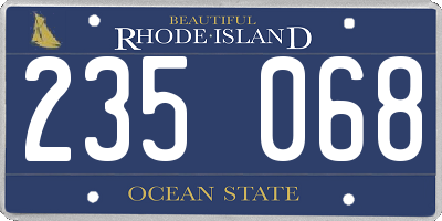 RI license plate 235068
