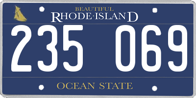 RI license plate 235069