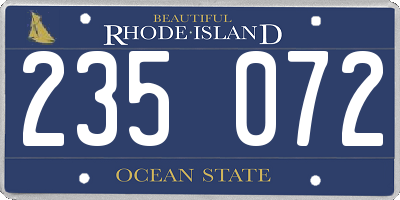 RI license plate 235072