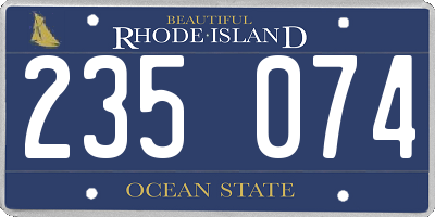 RI license plate 235074