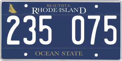 RI license plate 235075