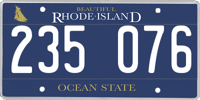RI license plate 235076