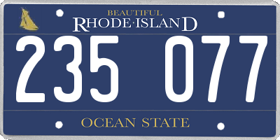RI license plate 235077