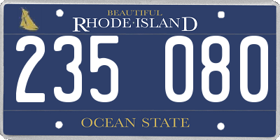 RI license plate 235080