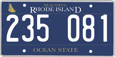 RI license plate 235081