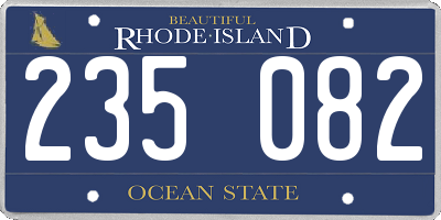 RI license plate 235082