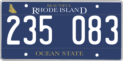 RI license plate 235083