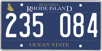 RI license plate 235084