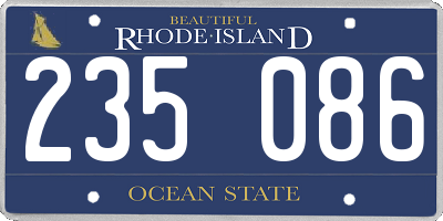 RI license plate 235086