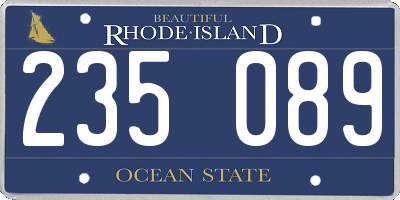 RI license plate 235089