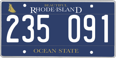 RI license plate 235091